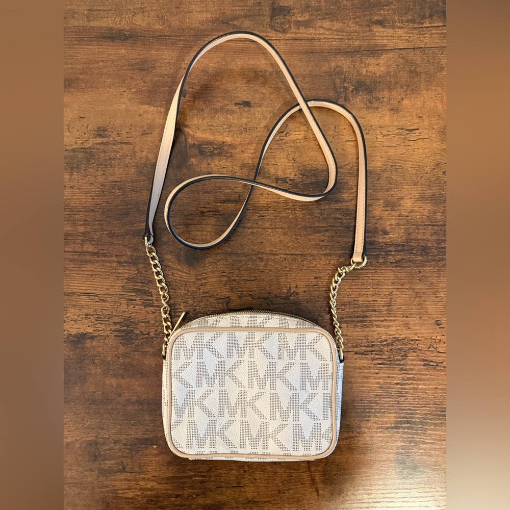 Michael Kors Cream Logo Crossbody with Gold Hardware - Picture 3 of 5